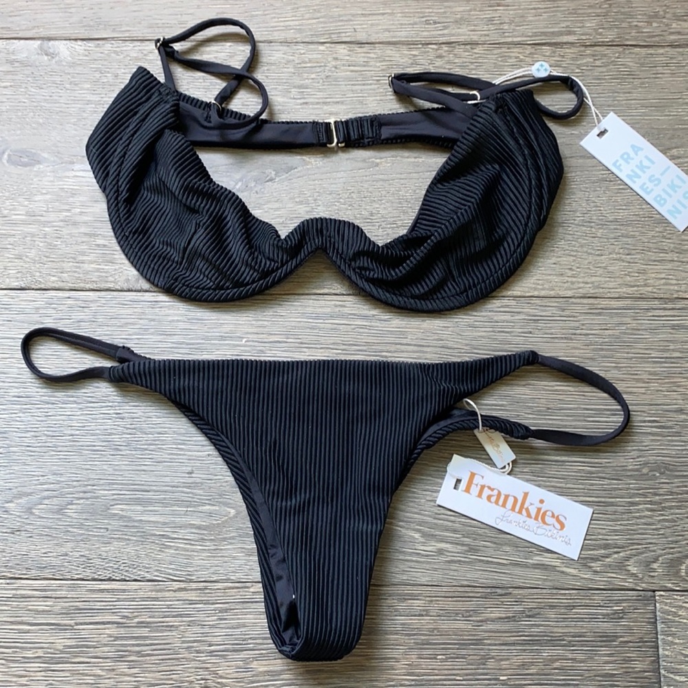 Frankie’s Bikini Black Tolly Ribbed Bikini